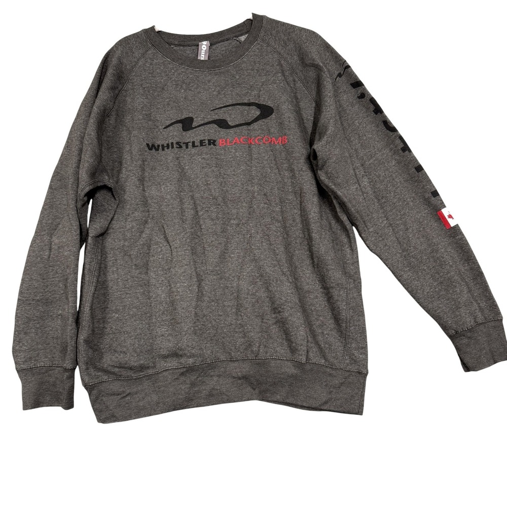 Ouray Sweatshirt Mens Large Gray Whistler Blackcomb‎ Ski Crewneck Fleece Canada